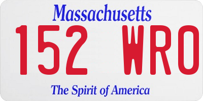 MA license plate 152WR0