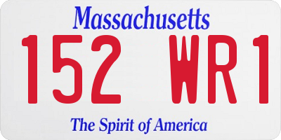 MA license plate 152WR1
