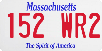 MA license plate 152WR2