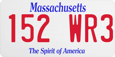 MA license plate 152WR3