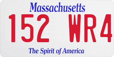 MA license plate 152WR4