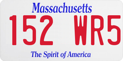 MA license plate 152WR5