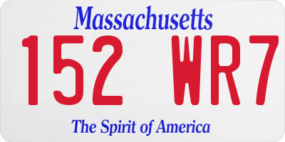 MA license plate 152WR7