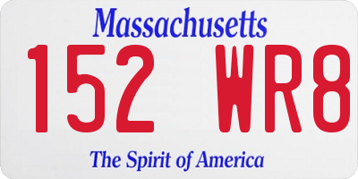 MA license plate 152WR8