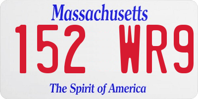 MA license plate 152WR9