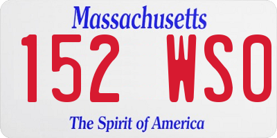 MA license plate 152WS0