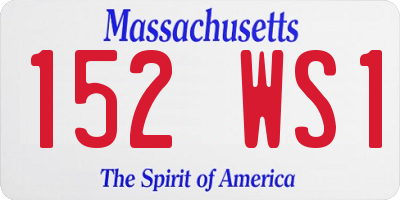 MA license plate 152WS1