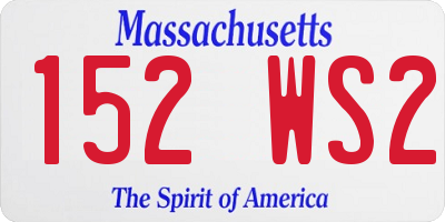 MA license plate 152WS2