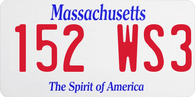 MA license plate 152WS3