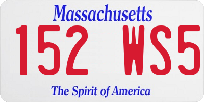 MA license plate 152WS5