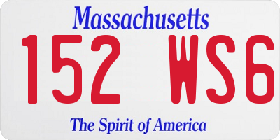 MA license plate 152WS6