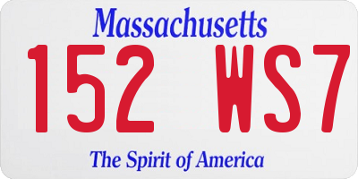 MA license plate 152WS7