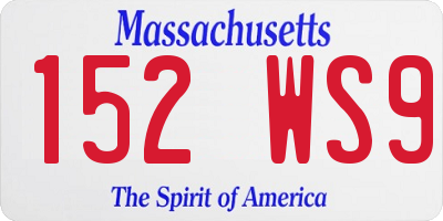 MA license plate 152WS9