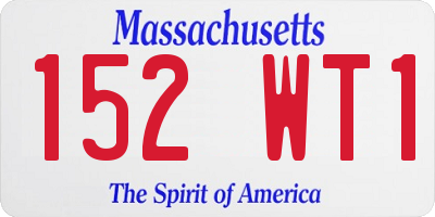MA license plate 152WT1