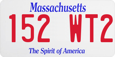 MA license plate 152WT2