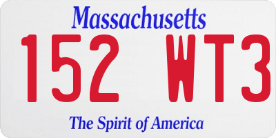 MA license plate 152WT3