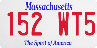 MA license plate 152WT5