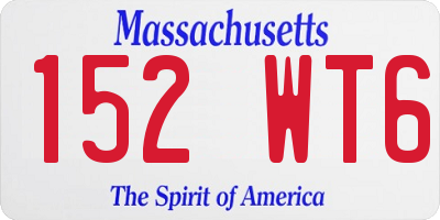 MA license plate 152WT6