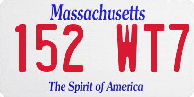 MA license plate 152WT7