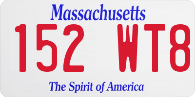 MA license plate 152WT8