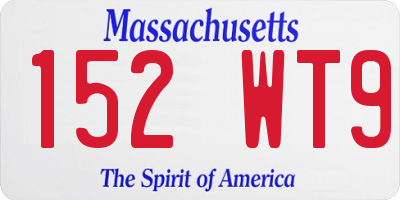 MA license plate 152WT9