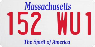 MA license plate 152WU1
