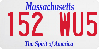 MA license plate 152WU5