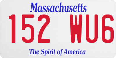 MA license plate 152WU6