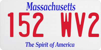 MA license plate 152WV2