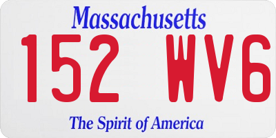 MA license plate 152WV6