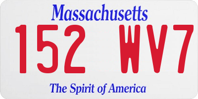 MA license plate 152WV7