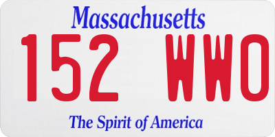 MA license plate 152WW0