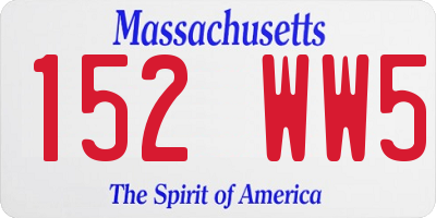 MA license plate 152WW5