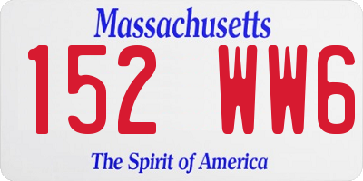 MA license plate 152WW6