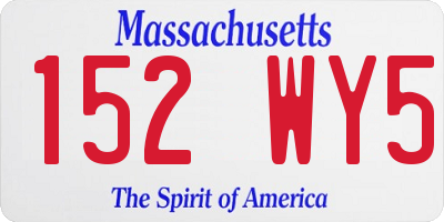 MA license plate 152WY5