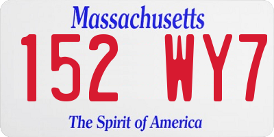 MA license plate 152WY7