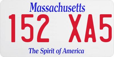 MA license plate 152XA5