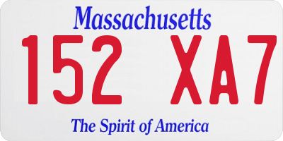 MA license plate 152XA7