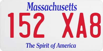 MA license plate 152XA8