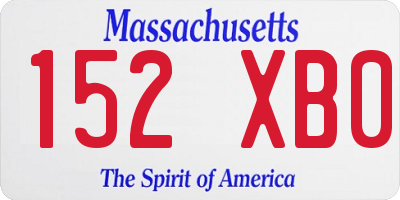 MA license plate 152XB0