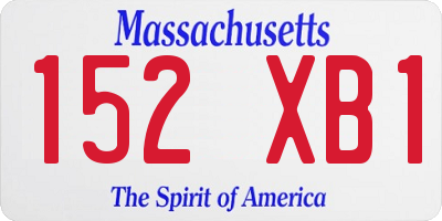 MA license plate 152XB1