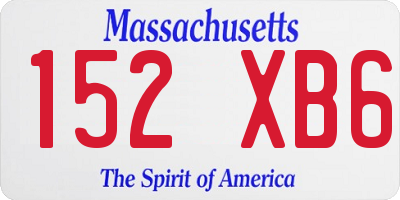 MA license plate 152XB6