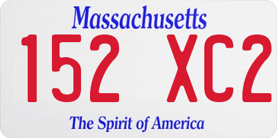 MA license plate 152XC2