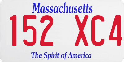 MA license plate 152XC4