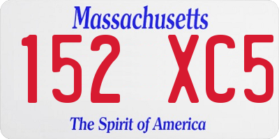 MA license plate 152XC5