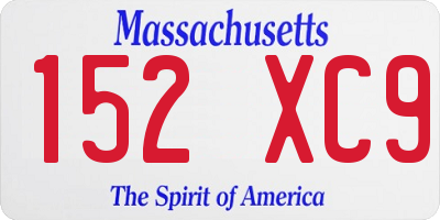 MA license plate 152XC9
