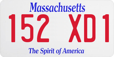 MA license plate 152XD1