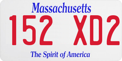MA license plate 152XD2