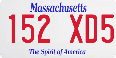 MA license plate 152XD5