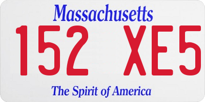 MA license plate 152XE5